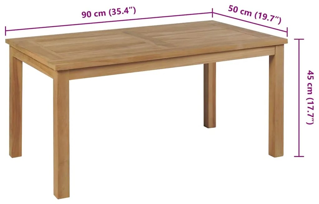 vidaXL Τραπεζάκι Σαλονιού 90 x 50 x 45 εκ. από Ξύλο Teak