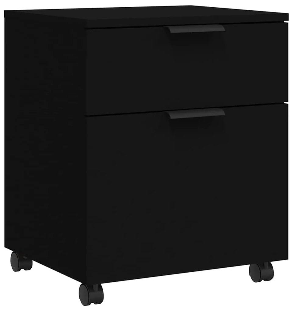 vidaXL Φορητό Ντουλάπι Αρχείων Μαύρο 45 x 38 x 54 εκ. Επεξεργ. Ξύλο