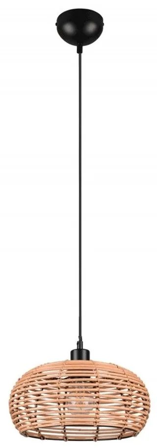 Φωτιστικό Οροφής Inga 312200136 29x150cm 1xE27 40W Black-Natural Trio Lighting