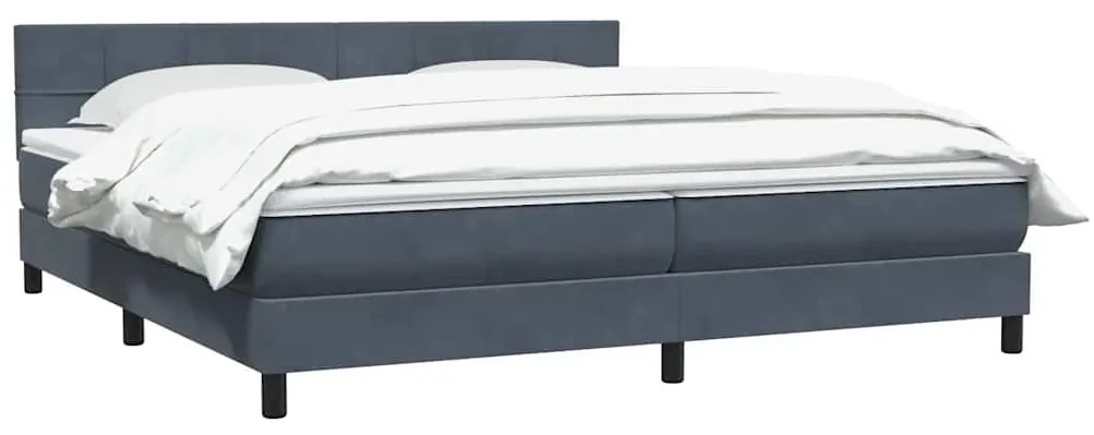 BOX SPRING ΚΡΕΒΑΤΙ ΜΕ ΣΤΡΩΜΑ ΣΚΟΥΡΟ ΓΚΡΙ 180X220 ΕΚ. ΒΕΛΟΥΔΙΝΟ 3316270