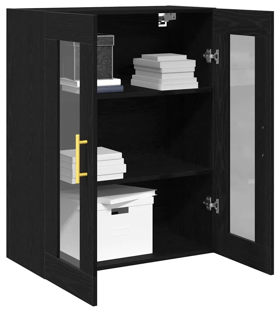 vidaXL Ντουλάπα τοίχου Επιτοίχιο Μαύρη δρυς 69.5 x 34 x 90 εκ.