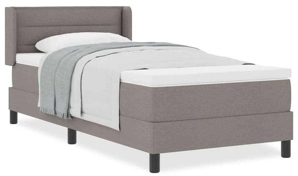 vidaXL Κρεβάτι box spring με στρώμα με στρώμα Taupe 80 x 200 cm