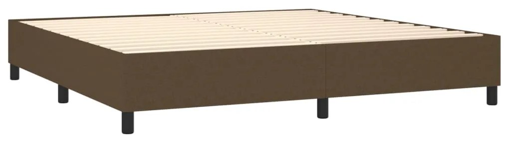 vidaXL Κρεβάτι Boxspring με Στρώμα Σκούρο Καφέ 200x200 εκ. Υφασμάτινο