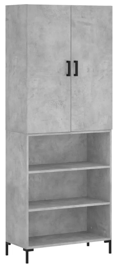 vidaXL Ντουλάπι Γκρι Σκυροδέματος 69,5x34x180 εκ. Επεξεργασμένο Ξύλο