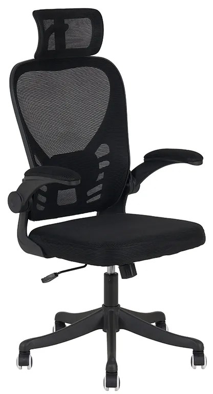 A6225 ΜΑΥΡO MESH ΠΟΛΥΘΡΟΝΑ ΓΡΑΦΕΙΟΥ 64X61X49-124/58-132εκ.