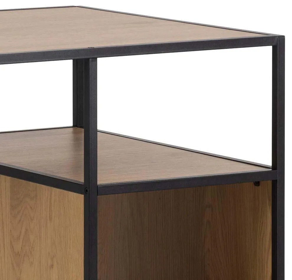 Τραπέζι μπαρ Oakland H164, 105x60x120cm, Ινοσανίδες μέσης πυκνότητας, Μέταλλο, Μαύρο, Άγρια δρυς