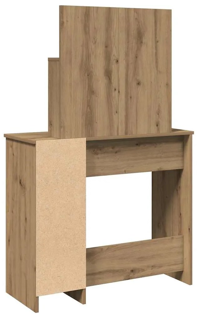 vidaXL Κομοδίνο με καθρέφτη Artisan Oak 86,5x35x136 cm