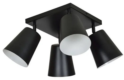 Σποτ Φωτιστικό Οροφής 4xE27 Ατσάλι PRISM Made in Poland Emibig-385/4-Μαύρο-Λευκό 385/4