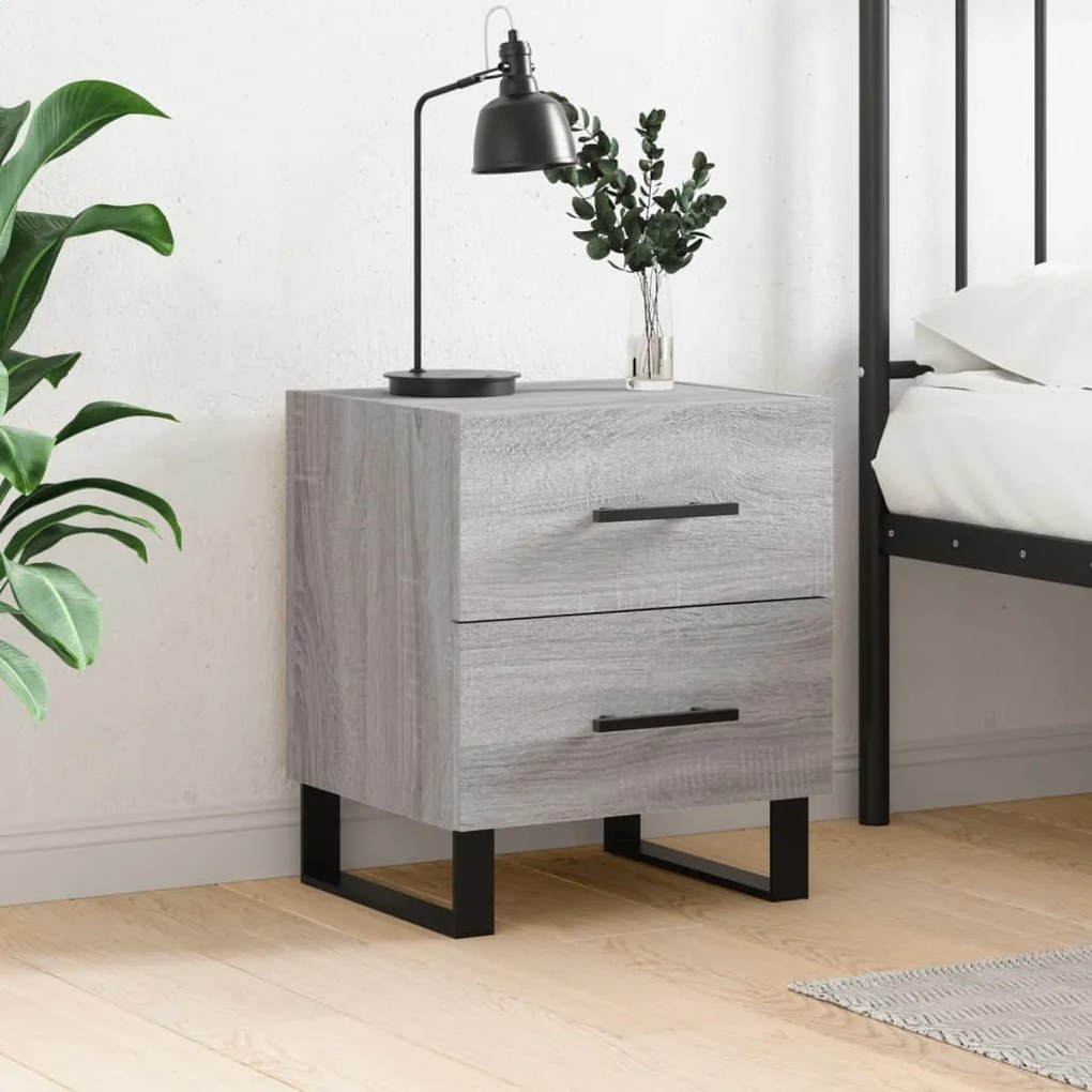 vidaXL Κομοδίνο Γκρι Sonoma 40 x 35 x 47,5 εκ. από Επεξεργασμένο Ξύλο