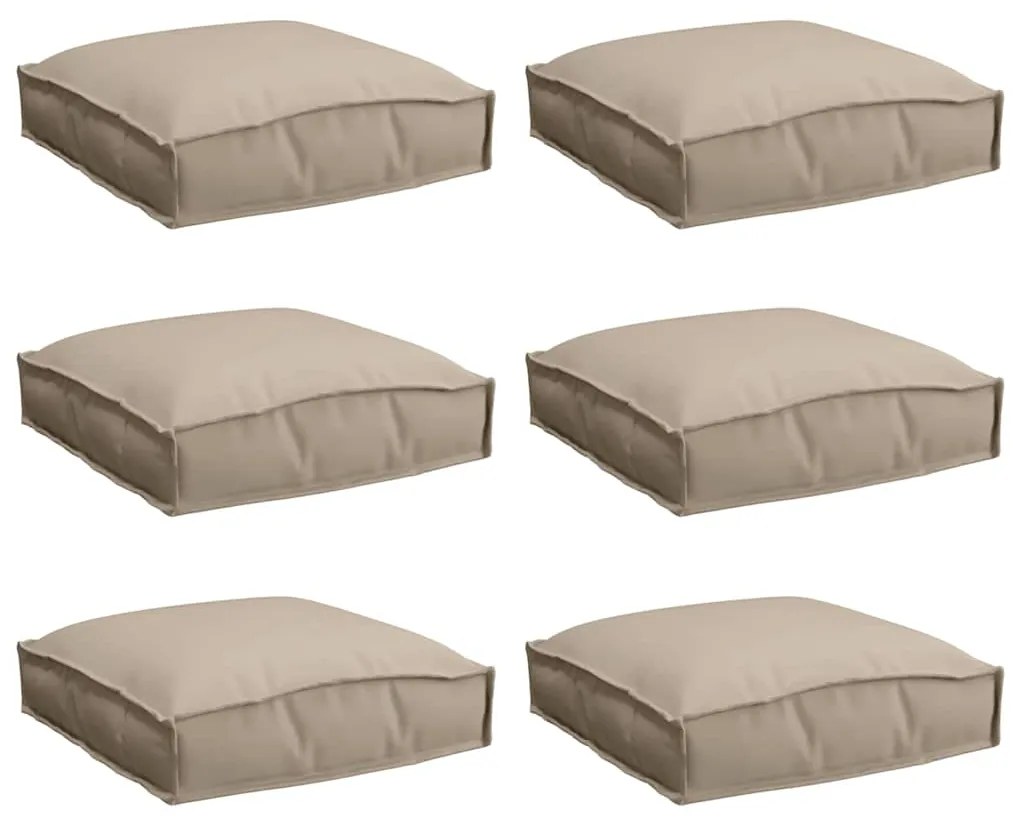 vidaXL Μαξιλάρι παλέτας για κάθισμα 6 pcs Taupe 40 x 40 x 8 εκ.