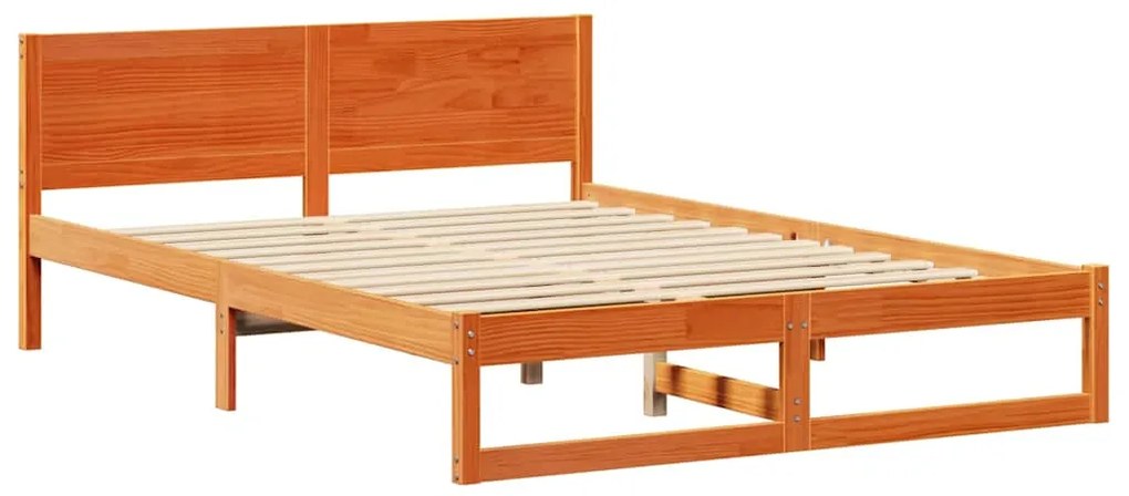 vidaXL Σκελετός Κρεβατιού Καφέ 140 x 200 cm Μασίφ ξύλο πεύκου
