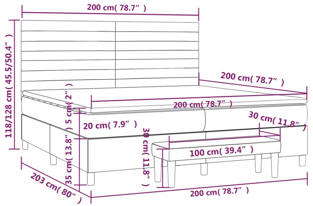 ΚΡΕΒΑΤΙ BOXSPRING ΜΕ ΣΤΡΩΜΑ TAUPE 200X200 ΕΚ. ΥΦΑΣΜΑΤΙΝΟ 3137265