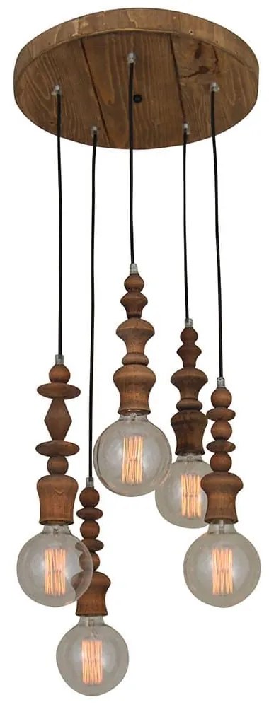 Φωτιστικό Οροφής Κρεμαστό HL-041R-5P 77-2738 Melody Aged Wood  Homelighting Ξύλο