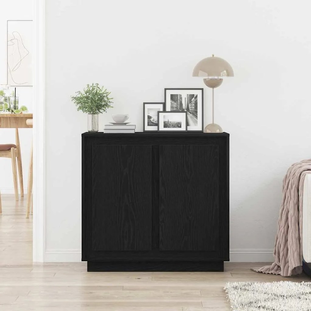 vidaXL Μοντέρνος Μπουφές Πλευρικός Μαύρη δρυς 80 x 34 x 75 εκ