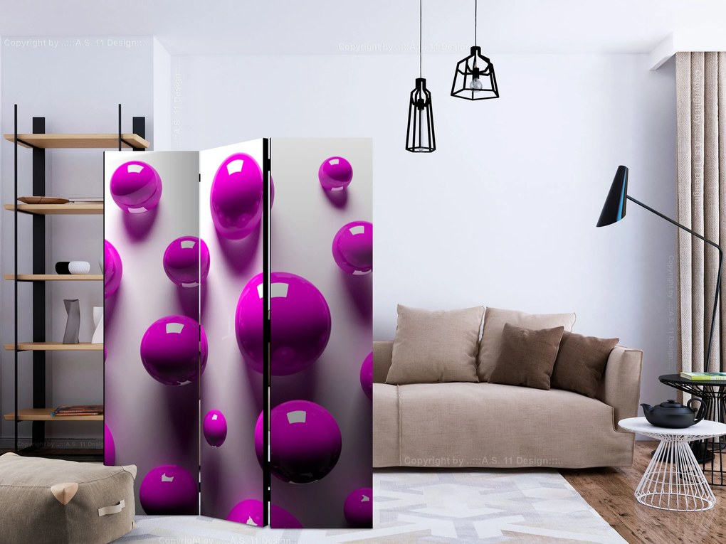 Διαχωριστικό με 3 τμήματα - Purple Balls [Room Dividers]