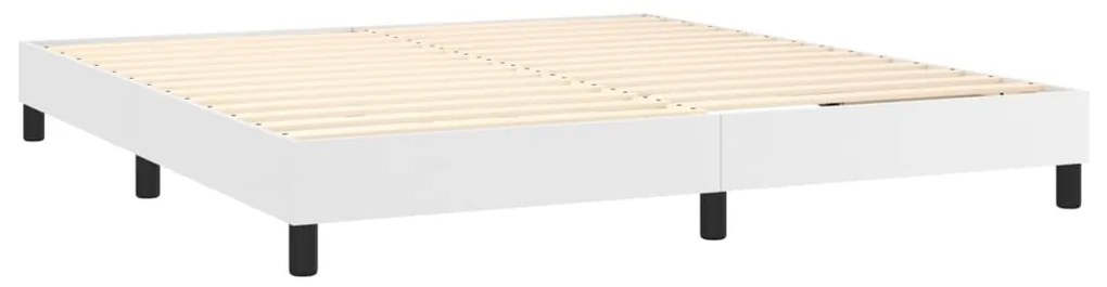 ΚΡΕΒΑΤΙ BOXSPRING ΜΕ ΣΤΡΩΜΑ &amp; LED ΛΕΥΚΟ 160X200 ΕΚ. ΣΥΝΘ. ΔΕΡΜΑ 3134172