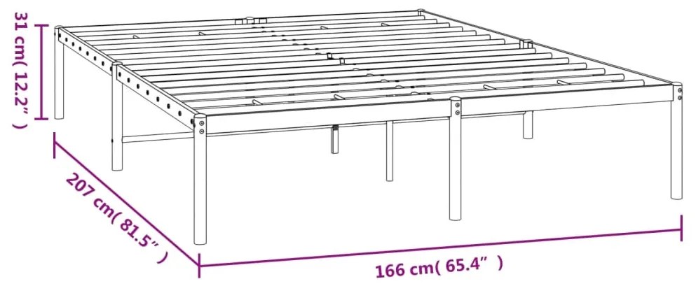 Πλαίσιο Κρεβατιού Λευκό 160 x 200 εκ. Μεταλλικό - Λευκό