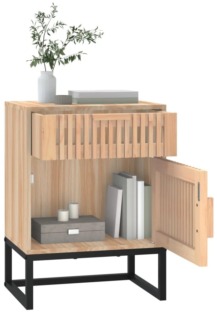 vidaXL Κομοδίνο 40 x 30 x 55,5 εκ. από Επεξεργασμένο Ξύλο &amp; Σίδερο
