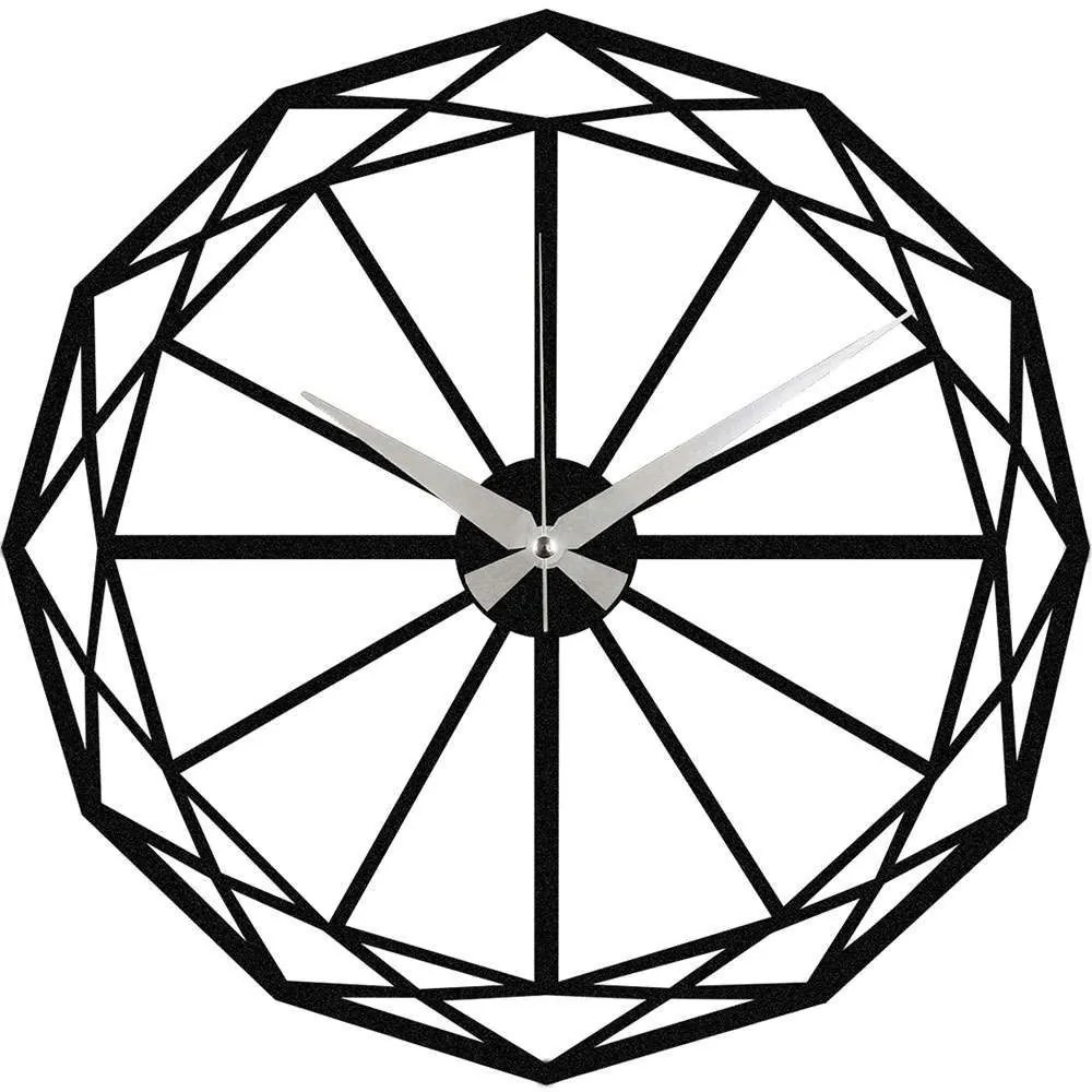 Ρολόι Τοίχου Enzoclock 279ENZ1413 Φ48cm Black Wallity Metal