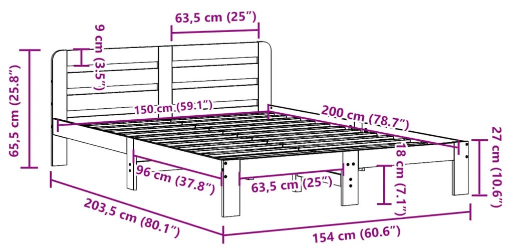 ΣΚΕΛΕΤΟΣ ΚΡΕΒ. ΧΩΡΙΣ ΣΤΡΩΜΑ ΚΑΦΕ ΚΕΡΙΟΥ 150X200 ΕΚ ΜΑΣΙΦ ΠΕΥΚΟ 855554