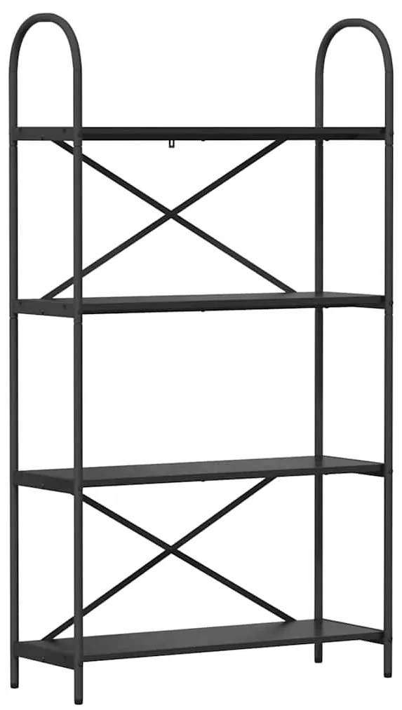 vidaXL Ράφι Βιβλίων Μαύρη Οξυά 80 x 30 x 146 εκ Επεξεργασμένο ξύλο