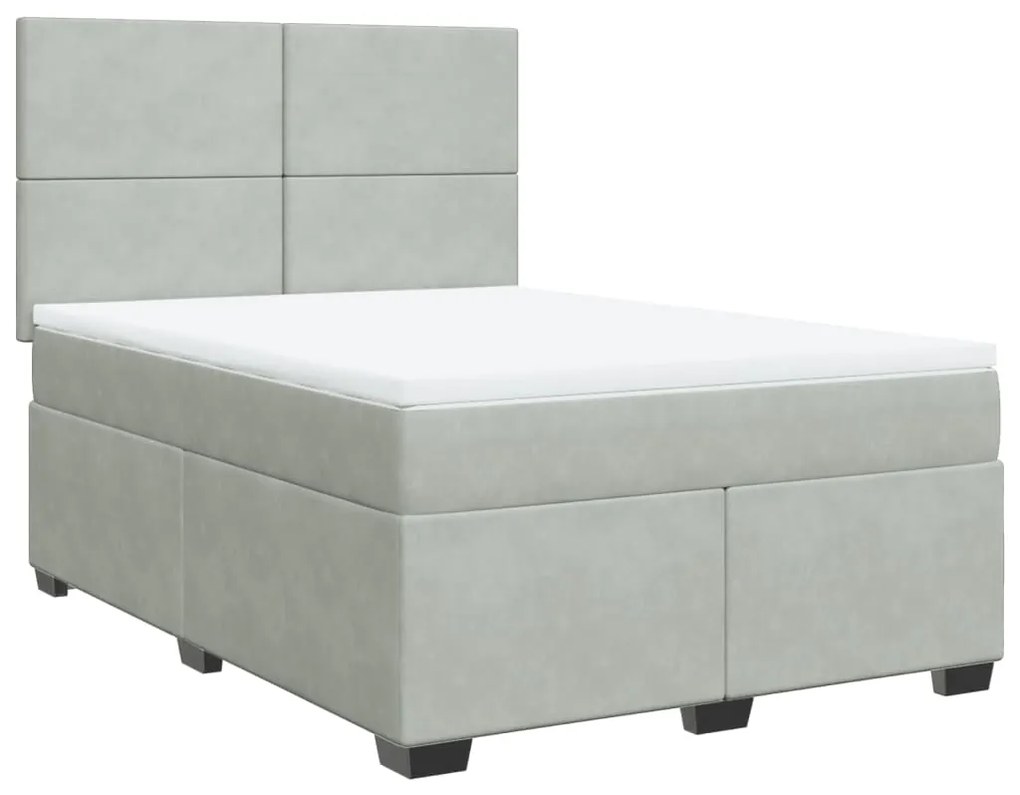 ΚΡΕΒΑΤΙ BOXSPRING ΜΕ ΣΤΡΩΜΑ ΑΝΟΙΧΤΟ ΓΚΡΙ 140X200 ΕΚ. ΒΕΛΟΥΔΙΝΟ 3290924