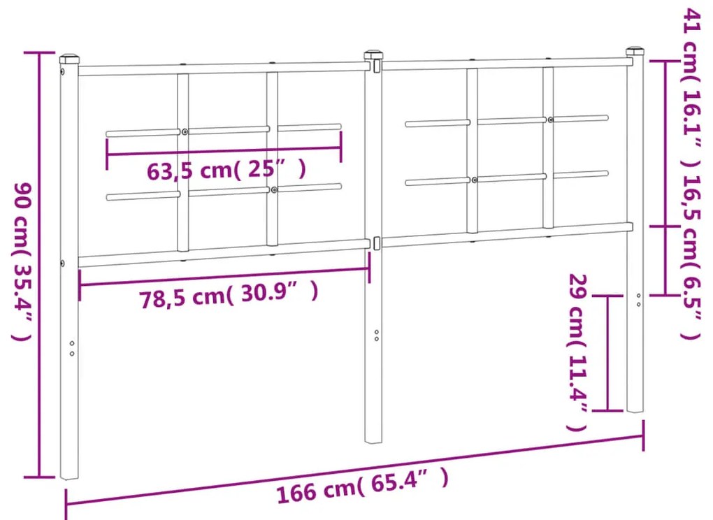 vidaXL Κεφαλάρι Λευκό 160 εκ. Μεταλλικό