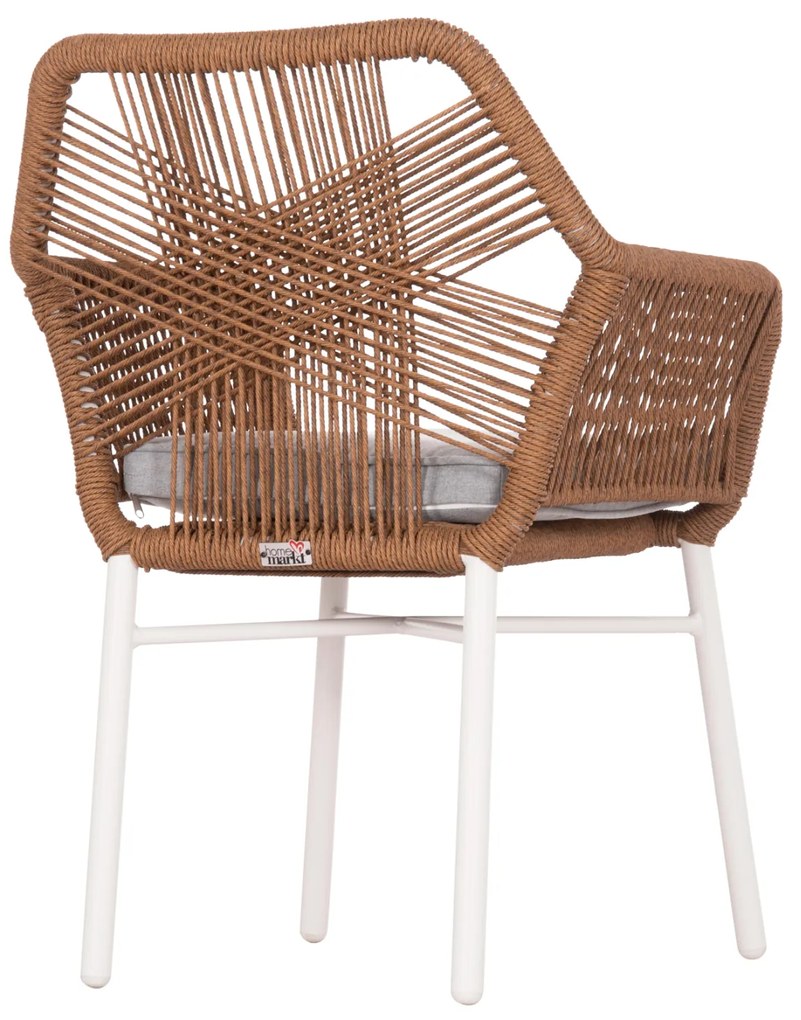 ΠΟΛΥΘΡΟΝΑ TOPIN HM6048.11 ΑΛΟΥΜΙΝΙΟ ΛΕΥΚΟ-P.E. RATTAN ΜΠΕΖ 59x63x81Υεκ