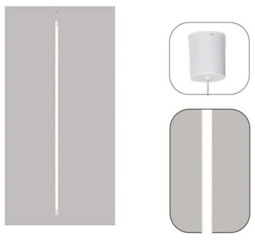 Φωτιστικό Οροφής Avenue ZM16LEDP100WH 18W Led Αφής Dimmable Φ1,8cm 250cm White Aca Metal