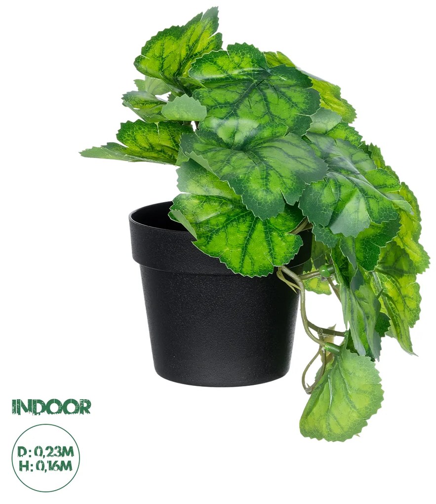 Artificial Garden GREEN BEGONIA PLANT 20949 Διακοσμητικό Φυτό Πράσινη Μπιγόνια Φ23 x Υ16cm