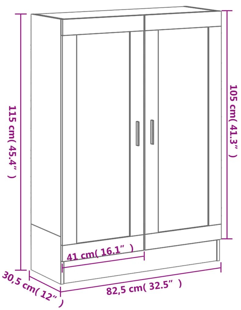 Βιβλιοθήκη Γκρι Sonoma 82,5 x 30,5 x 115 εκ. Επεξεργασμένο Ξύλο - Γκρι