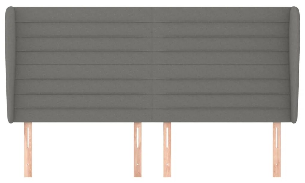 Κεφαλάρι με Πτερύγια Σκούρο Γκρι 163x23x118/128 εκ. Υφασμάτινο 3118103