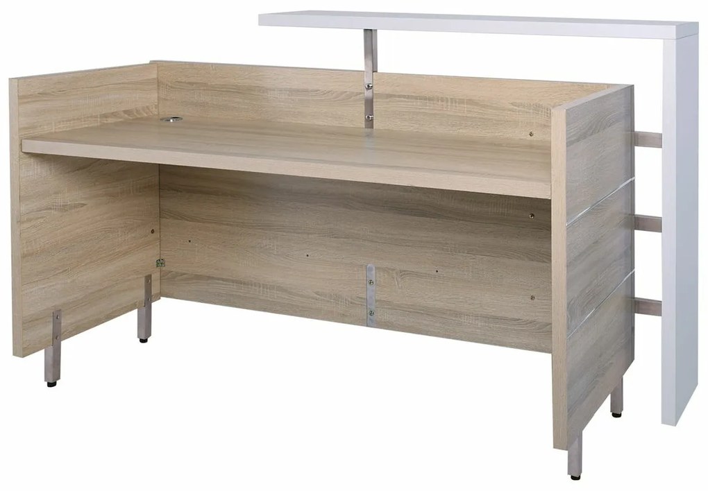 Τραπέζι Mesa D115, 110x165cm, 84 kg, Sonoma οξιά, Άσπρο | Epipla1.gr