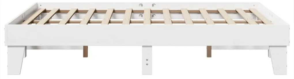 vidaXL Σκελετός Κρεβ. Χωρίς Στρώμα Λευκό 150x200 εκ Μασίφ Πεύκο