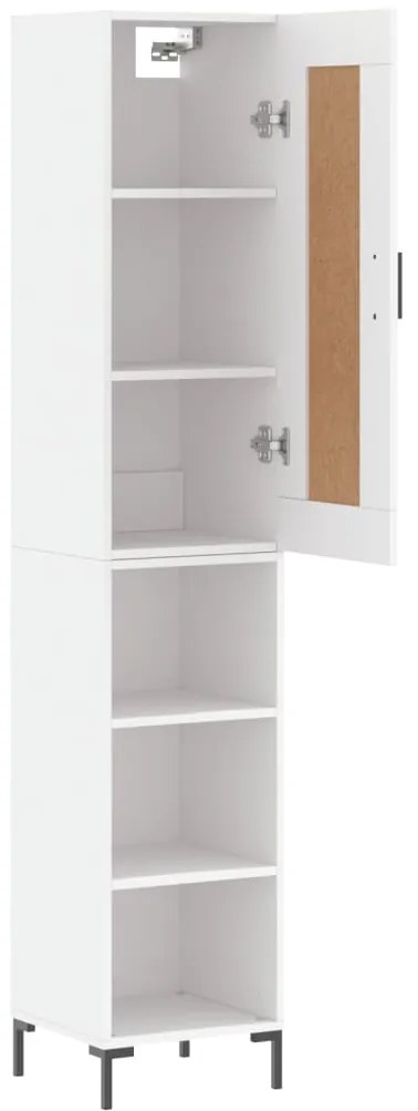 vidaXL Ντουλάπι Λευκό 34,5 x 34 x 180 εκ. από Επεξεργασμένο Ξύλο