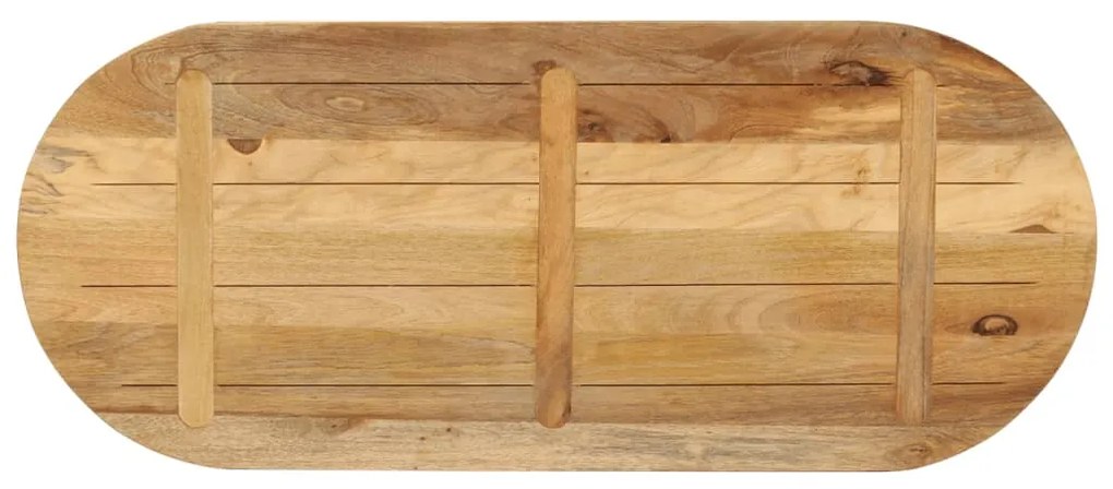 vidaXL Επιφάνεια Τραπεζιού Οβάλ 90x40x2,5 εκ Μασίφ Ακατ. Ξύλο Μάνγκο