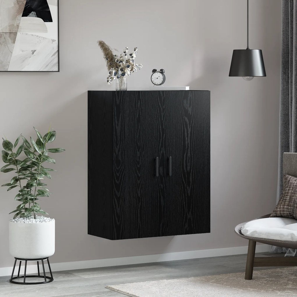 vidaXL Επιτοίχιο ντουλάπι Μαύρη δρυς 69.5 x 34 x 90 εκ.