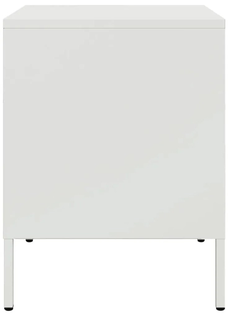 vidaXL Κομοδίνα 2 τεμ. Λευκές 36x39x50,5 εκ. Χάλυβα