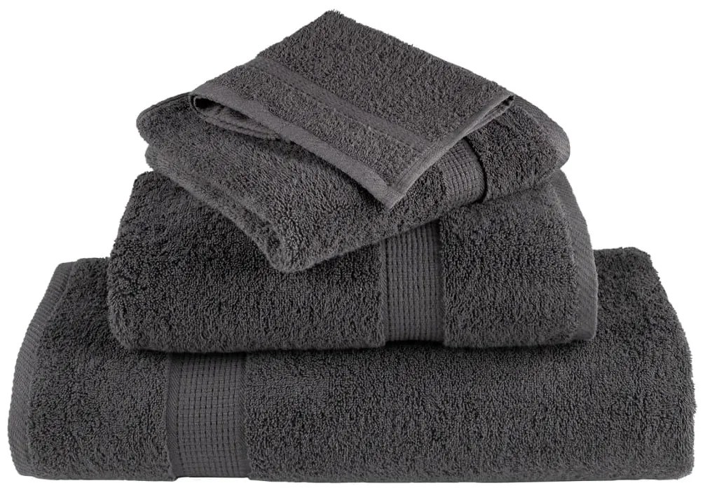 vidaXL Πετσέτες Premium SOLUND 10 τεμ. Ανθρακί 100x200 εκ. 600 γρ./μ²