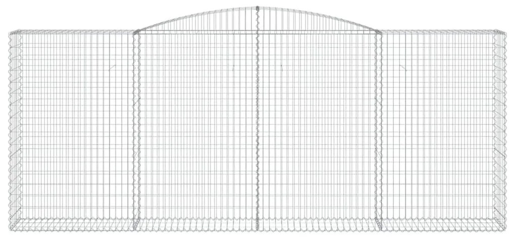 Συρματοκιβώτια Τοξωτά 3 τεμ. 400x50x160/180 εκ. Γαλβαν. Ατσάλι - Ασήμι