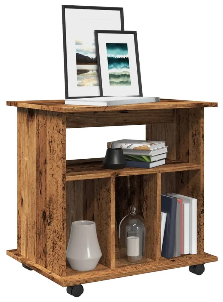 Ντουλάπι Τροχήλατο Παλιό Ξύλο 60 x 45 x 60 εκ. από Μοριοσανίδα