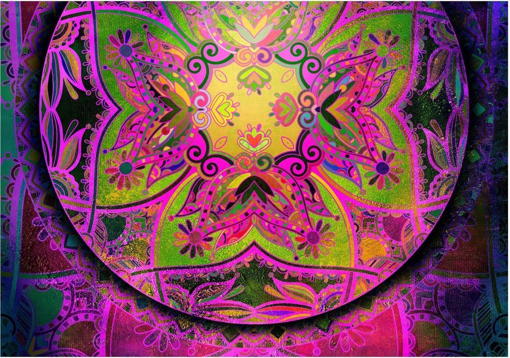 Αυτοκόλλητη φωτοταπετσαρία - Mandala: Pink Expression - 441x315