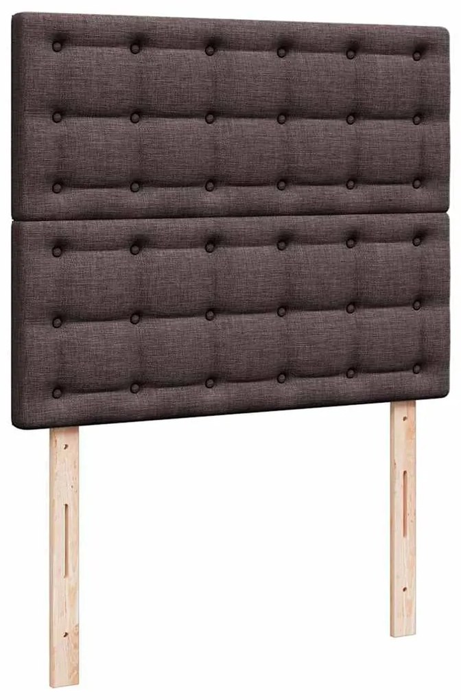 Οθωμανικό κρεβάτι με στρώμα & LEDs Σκούρο καφέ 120x190cm ύφασμα 3314158