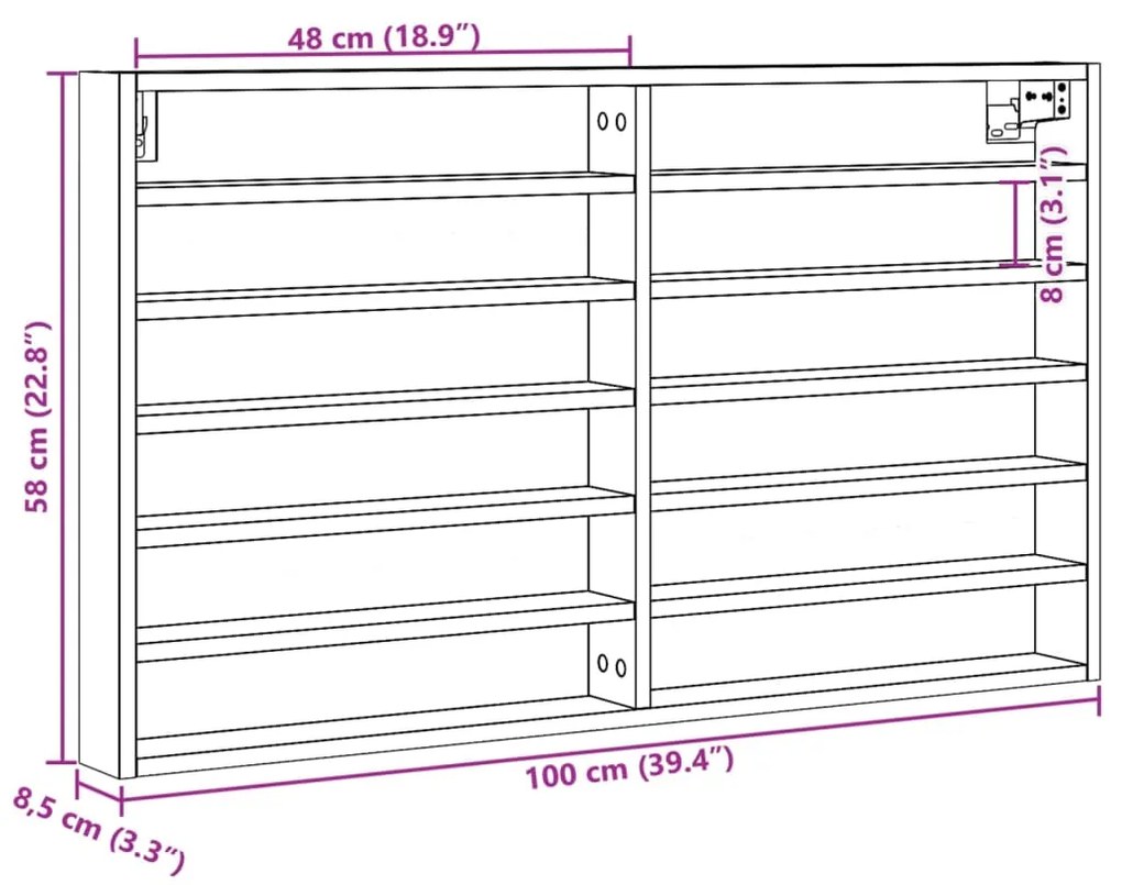 ΒΙΤΡΙΝΑ ΧΡΩΜΑ SONOMA ΔΡΥΣ 100X8,5X58 ΕΚ. ΑΠΟ ΜΟΡΙΟΣΑΝΙΔΑ 847942