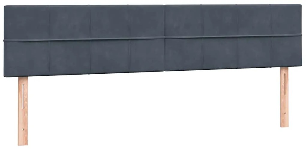 vidaXL Box Spring Κρεβάτι με στρώμα Σκούρο γκρι 200x220 cm Βελούδινο