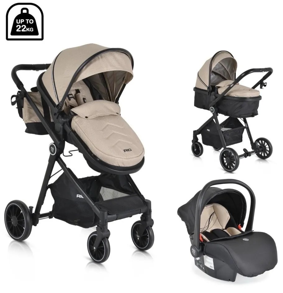 MONI ΚΑΡΟΤΣΙ ΜΕΤΑΤΡΕΠΟΜΕΝΟ ΣΕ ΚΑΛΑΘΟΥΝΑ ΜΕ ΚΑΘΙΣΜΑ ΑΥΤΟΚΙΝΗΤΟΥ 3 ΣΕ 1 RIO KHAKI 3800146236304-3