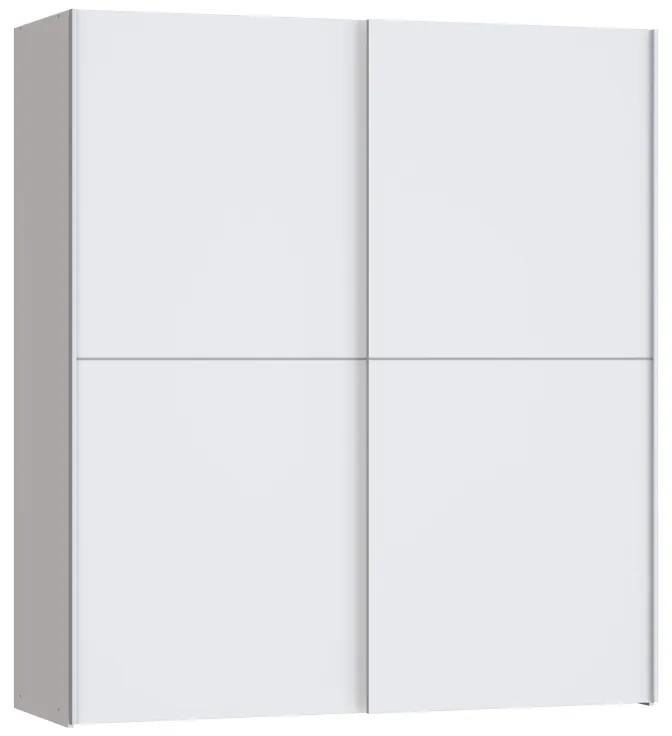 Ντουλάπα ρούχων Noez δίφυλλη με ράφια λευκό μελαμίνης 170.5x61x190.5εκ Υλικό: carcase &amp; front: chipboard; handles: metal (aluminium) 318-000020