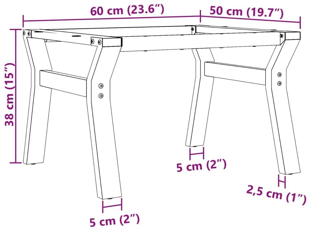 Πόδια Τραπεζιού Σαλονιού σε Σχήμα «Y» 60x50x38 εκ. Χυτοσίδηρος - Μαύρο