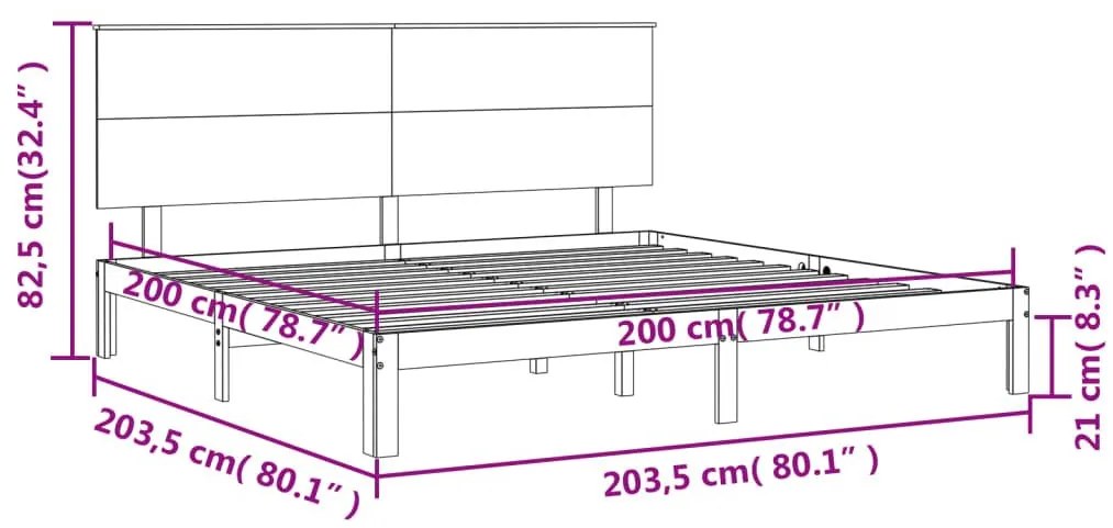 Σκελετός Κρεβ. Χωρίς Στρώμα Λευκό 200x200 εκ Μασίφ Πεύκο - Λευκό