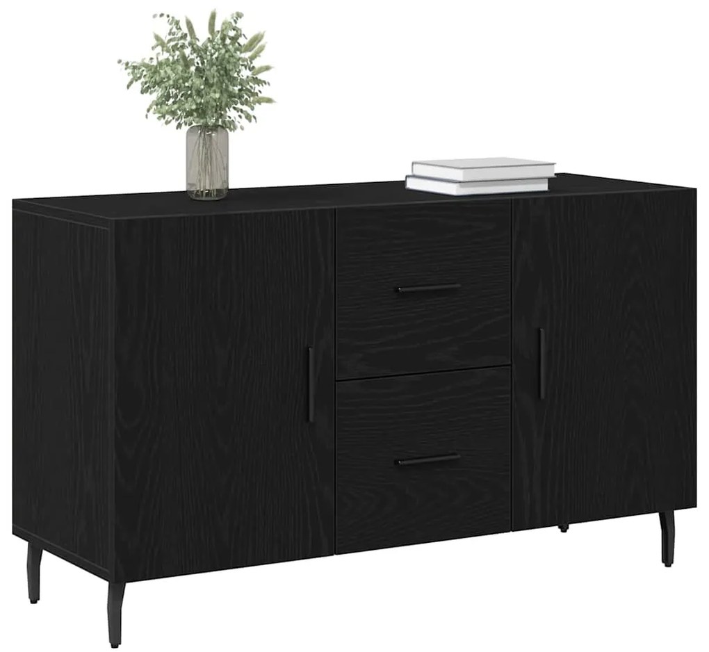 vidaXL Πλαϊνό γραφείο Μαύρη δρυς 100 x 36 x 60 εκ. Επεξεργασμένο ξύλο
